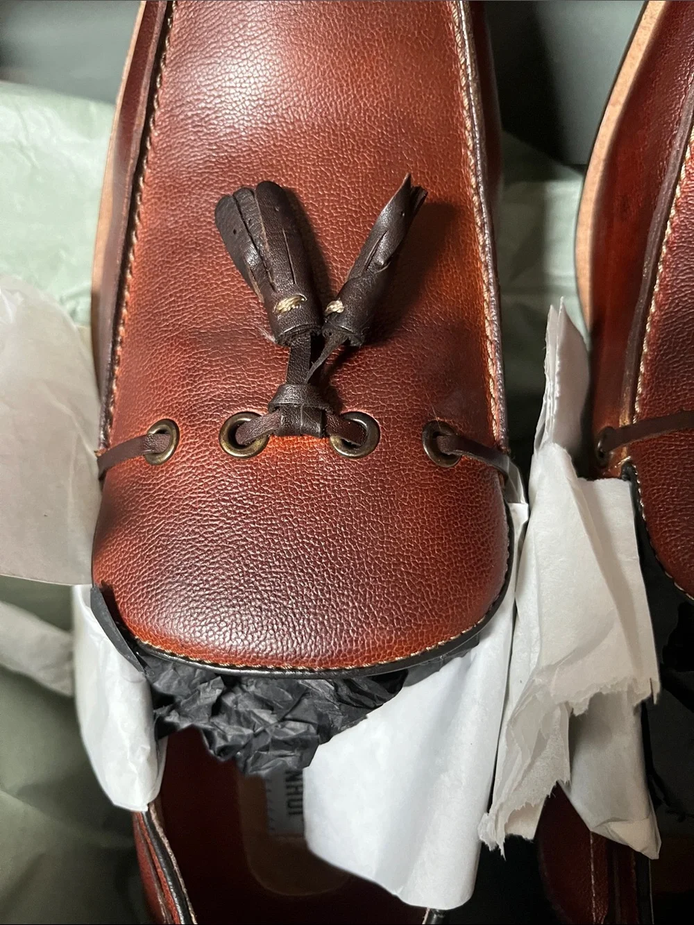 Johnston & Murphy Chestnut Brown Leather Penny Loafers